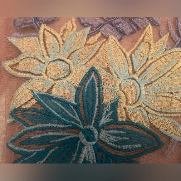 Nasty Gal x For Love & Lemons Tropicana Embroidered Mesh Sheer Mini Dress - Picture 10 of 16